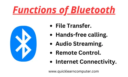 Functions of Bluetooth